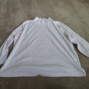 CJ Banks Women's White Mock Turtleneck 2X